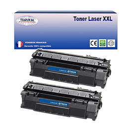 T3Azur 2 Toners compatibles avec HP LaserJet P2012, P2013, P2014, P2014N 2 Toners compatibles avec HP LaserJet P2012, P2013, P2014, P2014N remplace HP Q7553A Noir - 3 000p