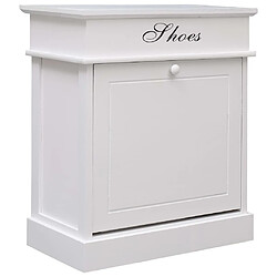 Maison Chic Armoire à Chaussures,Meuble de Rangement à Chaussures Blanc 50 x 28 x 58 cm Bois de Paulownia -MN50999