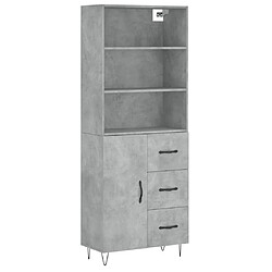 Maison Chic Buffet,Meuble de Rangement,commode pour salon,Cuisine Gris béton 69,5x34x180 cm Bois d'ingénierie -MN89746