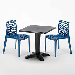 Grand Soleil Table et 2 chaises colorées polypropylen