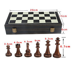 Kit D'échecs En Métal D'échiquier En Cuir Pliant de 30 Cm, Ensemble D'échecs élégant de Pièces D'échecs, Rangement Intégré