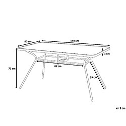 Avis Beliani Table de jardin 140 x 80 cm Verre Noir LIVO