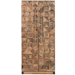 Pegane Meuble de Porte-bouteilles en bois coloris marron - longueur 64 x profondeur 45 x Hauteur 146 cm