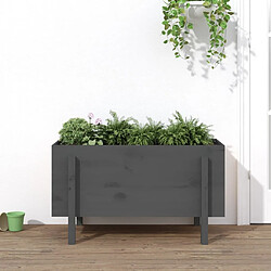 Maison Chic Jardinière,Lit surélevé de jardin - Bac à fleurs - pot de fleur gris 101x50x57 cm bois de pin massif -GKD27923