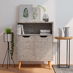 Maison Chic Buffet,Meuble de Rangement,commode pour salon,Cuisine gris béton 60x30x72 cm bois d'ingénierie -MN42471