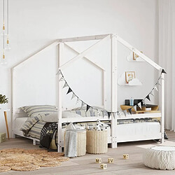 Maison Chic Lit simple Cadre de lit pour enfant,Lit d'Enfant Moderne blanc 2x(80x160) cm bois de pin massif -MN81629