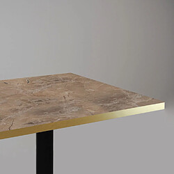 Avis Restootab Table 70x70cm - modèle Milan marbre grec chants laiton