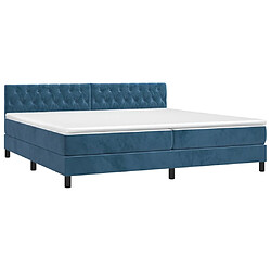 Avis Maison Chic Lit adulte- Lit + matelas,Sommier à lattes de lit avec matelas LED Bleu foncé 200x200 cm -GKD90069