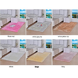 LUUCOZK Tapis moelleux en fausse fourrure, tapis à poils longs pour chambre à coucher, salon, violet-180x200cm pas cher