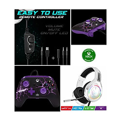 Power A Manette XBOX ONE S-X-PC Purple Magma Officielle + Casque Gamer PRO H8 Blanc SPIRIT OF GAMER XBOX ONE/S/X/PC pas cher