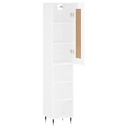 Avis vidaXL Buffet haut Blanc brillant 34,5x34x180 cm Bois d'ingénierie