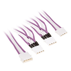 BitFenix Molex zu 3x Molex Adapter 55 cm - sleeved violett/weis/ 