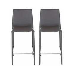 PRO LIVING Tabouret de bar Lot de 2 Tabourets plan de travail Gris foncé 