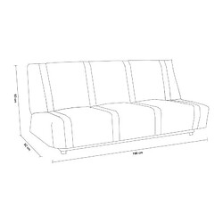 Acheter Banquette clic clac 3 places - tissu Noir - Style contemporain - L 193 x P 92 cm