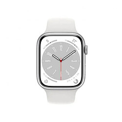 Apple Watch Series 8 GPS 45 mm Aluminium Argent (Silver) et Bracelet Sport Blanc (Starlight)