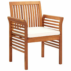 Maison Chic Lot de 8 Chaises à dîner de jardin avec coussins,Fauteuil/Chaises à manger d'extérieur Bois d'acacia massif -MN25570