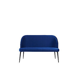 Beliani Canapé banquette 2 places en velours bleu marine OSBY