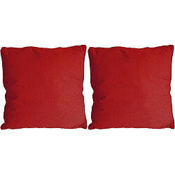 Jardindeco Coussin en coton coloré Salsa 45 cm (Lot de 2) rouge. Coussin en coton coloré Salsa 45 cm (Lot de 2) rouge