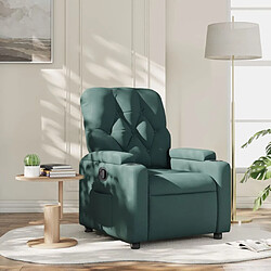 Maison Chic Fauteuil inclinable,Fauteuil luxe de relaxation Vert foncé Tissu -MN34002