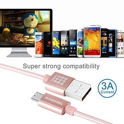 Acheter Wewoo Câble or rose pour Samsung, Huawei, Xiaomi, LG, HTC et autres Smartphones 1m Style Métallisé Tête 3A Haute Courant Micro USB vers USB de Charge de Données de Synchronisation,