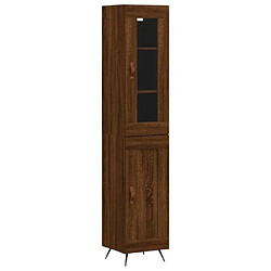 vidaXL Buffet haut Chêne marron 34,5x34x180 cm Bois d'ingénierie