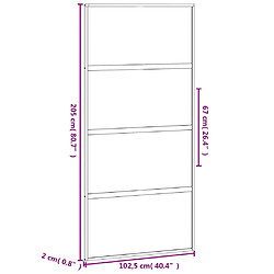 vidaXL Porte coulissante noir 102,5x205 cm verre trempé aluminium pas cher