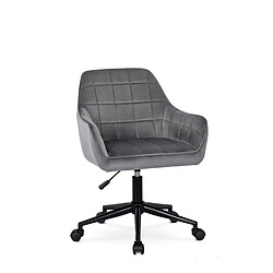 Vivaldi Fauteuil Pivotant LUCY Gris Velours 