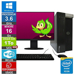 Dell T3600 Xeon E5-1620 3.80GHz 16Go/1To SSD Quadro K2000 Wifi W10 + Ecran 19 - Reconditionné