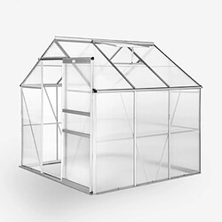 Soana Garden Shed Serre de jardin avec fenêtre de toit en aluminium et polycarbonate 183x185x205cm Vanilla