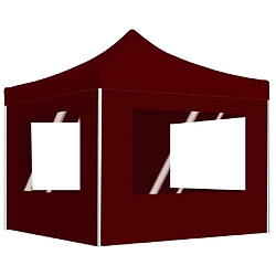 vidaXL Tente de réception pliable avec parois Aluminium 3x3 m Bordeaux 