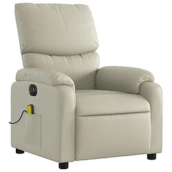 Avis Maison Chic Fauteuil Relax pour salon, Fauteuil de massage inclinable électrique crème similicuir -GKD15419