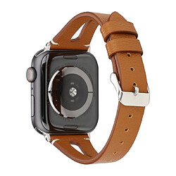 Wewoo Bracelet en cuir simple forme de V pour Apple Watch séries 5 et 4 40 mm / 3 et 2 et 1 38 mm Marron