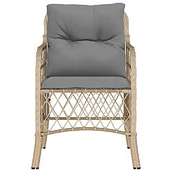 Acheter Maison Chic Lot de 2 Chaises de jardin avec coussins | chaises Relax d'extérieur mélange beige rotin -GKD63117