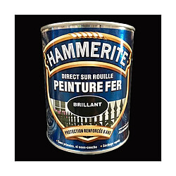 HAMMERITE Peinture Fer Direct sur Rouille Noir Brillant 