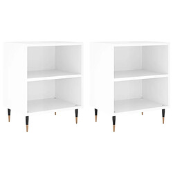 vidaXL Tables de chevet 2pcs blanc brillant 40x30x50cm bois ingénierie