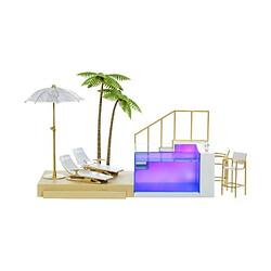 Rainbow High - Coffret de Jeux et Accessoires - Beach Club et Piscine Lumineuse