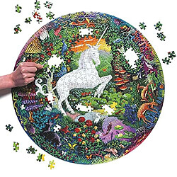 eeBoo Piece and Love Unicorn garden Puzzle rond en 500 piAces pas cher