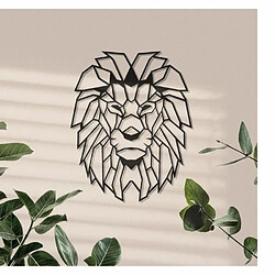 DEKORY Décoration Murale en Métal Tête de Lion Silhouette 40 x 50 cm