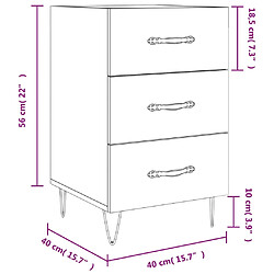 vidaXL Table de chevet sonoma gris 40x40x66 cm bois d'ingénierie pas cher