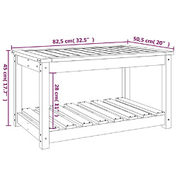 vidaXL Table de jardin marron miel 82,5x50,5x45 cm bois massif de pin pas cher