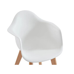 Vente-Unique Lot de 2 chaises enfant avec accoudoirs en polypropylène et hêtre - Blanc - POUPINETTE pas cher