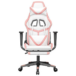 Avis Maison Chic Chaise de jeu, Chaise gaming avec repose-pied, Fauteuil gamer,Chaise de Bureau Blanc et rose Similicuir -GKD27358