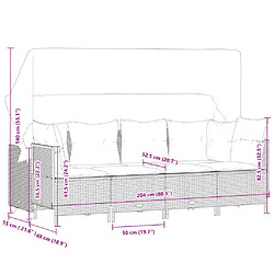 vidaXL Salon de jardin 5 pcs avec coussins noir résine tressée pas cher