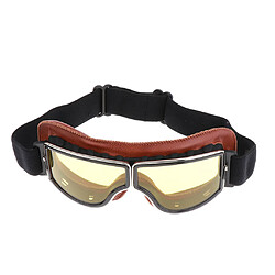 2 Lunettes De Moto Rétro Glasse Pour Casque Pilote Cruiser équitation Marron