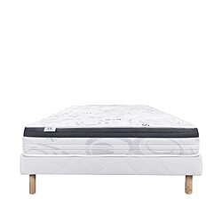 LUXURY LITERIE Ensemble matelas Sleeplux 160x200 cm + sommier blanc ep 13cm •Dimensions du couchage: 160x200 cm •Type de matelas: Mousse, memosoft100 •Epaisseur du matelas: 26 cm •Matelas livré roulé compressé •Traitement de protection: Anti-acarien, Anti-bactérien, Hypoallergénique •Revêtement-Coutil certifié Oeko-tex® - 1 Sommi