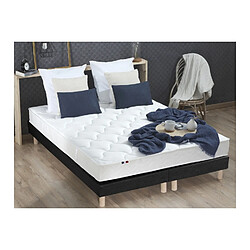 Idliterie Ensemble Matelas Mousse ferme réversible ALTO + Sommier - Made in France Ensemble Matelas Mousse ferme réversible ALTO + Sommier - Made in France Dimensions - 2x80 x 200 cm, Sommier - Noir