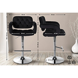 Non Tabouret de bar Dublin velours chrome