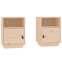 vidaXL Tables de chevet 2 pcs 40x34x55 cm Bois de pin massif