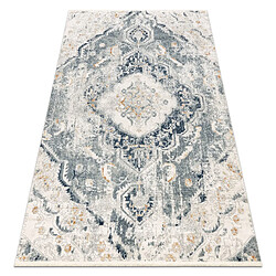 RUGSX Tapis moderne DISTIN 0816A bleu vert clair blanc - Ornement, vintage, franges 160x230 cm