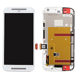 Wewoo Pour Motorola Moto G 2e blanc génération 3 en 1 LCD + Frame + Touch Pad Assemblage de numériseur Pièce détachée